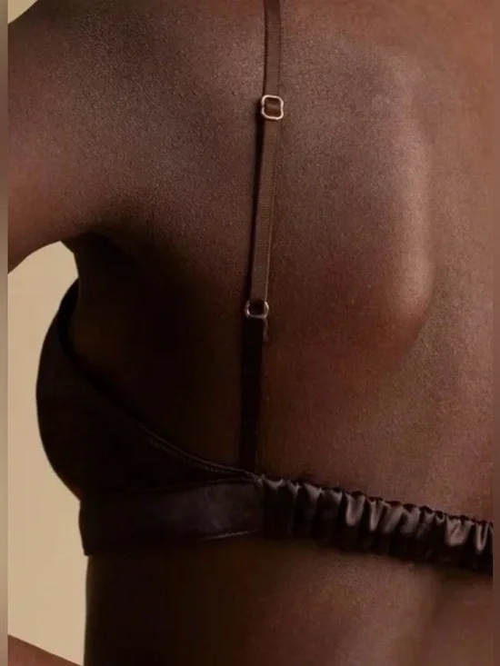 New! KHAITE Frida Satin Charmeuse Bra Top in Chocolate Brown 🤎 Small NWT! - Picture 7 of 16